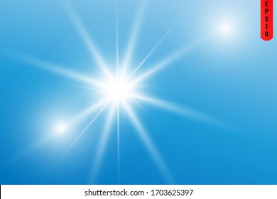 Un conjunto de bengalas estrelladas, luz brillante, una bengala solar.