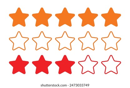 Set of Star icon collection. Different stars. Vector Illustration.