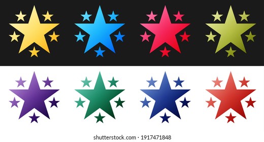 Setze das Star-Symbol einzeln auf schwarz-weißem Hintergrund. Favorit, Bestes Rating, Preissymbol. Vektorgrafik.
