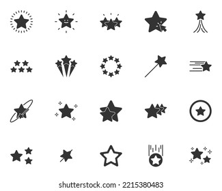 conjunto de iconos de estrella, brillo