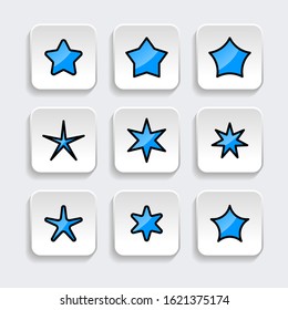 Set of star icon with trendy filled line style icon for web, logo, app, UI design. isolated on white background. vector illustration eps 10