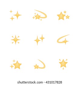 Conjunto de vectores de icono estrella aislados en fondo blanco. Vector Emoji. Conjunto de iconos de sonrisa brillante. Icono de Emoticon web.