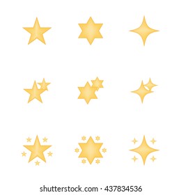 Set of star icon vector isolated on white background. Emoji vector. Bright  smile icon set. Emoticon icon web.