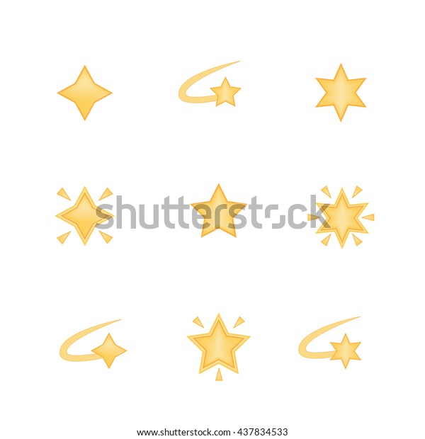 Set Star Icon Vector Isolated On Stock Vector Royalty Free