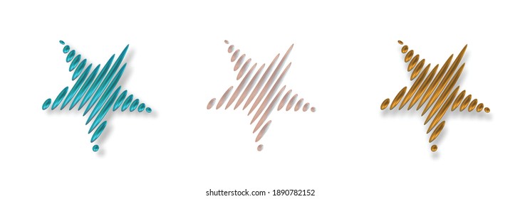 Set of Star Icon vector. Simple 3d style symbol illustration background.