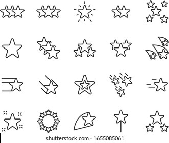 Set Of Star Icons, Celebration, Award, Celebrity, Sparkling