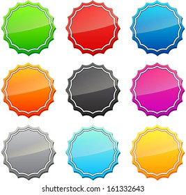 Set of star icons in different colors