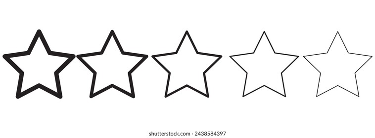 Conjunto De Iconos De Estrella Logo De Estrella Aislado Sobre Fondo Blanco. Elementos de plantilla de diseño de ilustración vectorial plana.