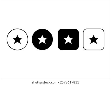 Set of star icons. Simple star buttons collection. Rank symbols
