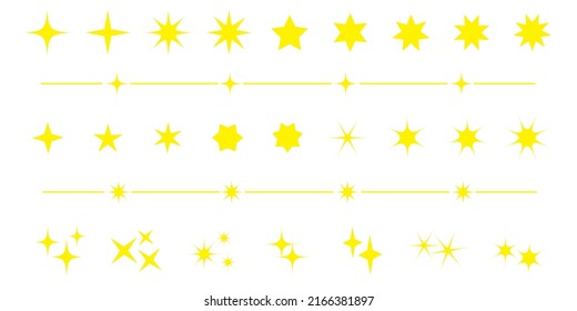 Set of star icons. simple and seamless stars collection. Vector illustration.