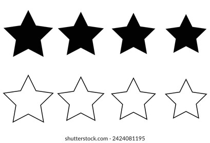 Set of Star Icons. Star vector icon. Rating symbol. Vector illustration. Eps file 224.