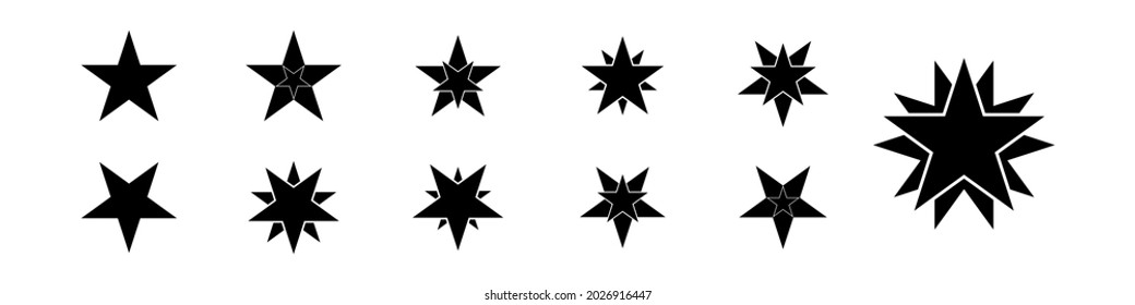 Set of star icons. Vector illustration
isolated on white background.