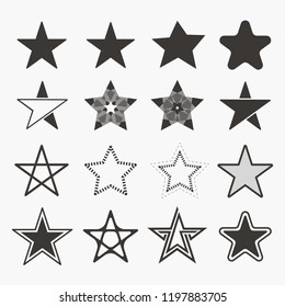 Set Star isolated flat web mobile icon. Vector graphic illustration. Logotype, logo