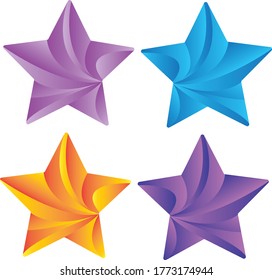 set of Star Logo abstract design vector template as Leader Winner Champion Success Award symbol concept icon.