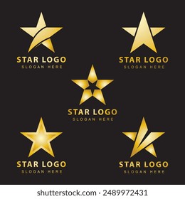 Set of Star Logo Design Template. Creative Star Icon Vector Illustration