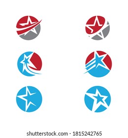 Ilustración del icono del vector Set of Star Logo Template 