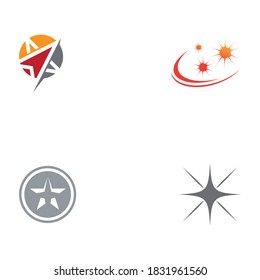 Set Star logo template vector icon illustration design