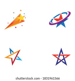 Set Star logo template vector icon illustration design