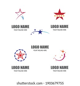 Set Star logo template vector icon illustration design