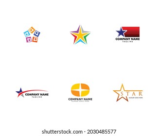 Set of Star Logo Vector Template Design Illustration