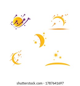 Stern und Mond-Logo-Vektorgrafik-Vorlage festlegen