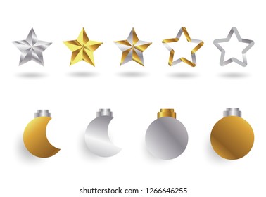 set of star and moon ornament