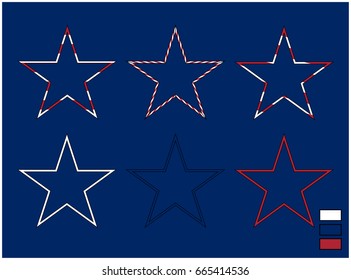 set of star on a blue background