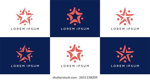 Set von Star Menschen Logo Design mit Punkt für Community-Form