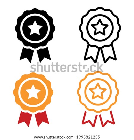 Set of star quality icons. Premium product stamp. Badge with star. Vector illustration.