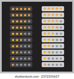 set of star rating symbols. vector
