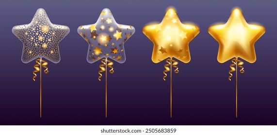 Set of star shaped balloons