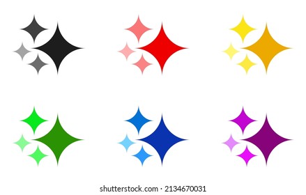 Set of star shaped bullet points with different colors.