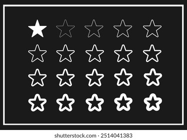 
Conjunto de ícones de formas de estrela, Coleção vetor de estrela simples, ilustrações
#02