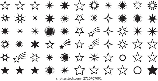 Set von Sternformen verschiedene Designs für abstrakte Symbol. Sterne Sammlung Vektorgrafik-Design und Dekoration Elemente Illustration für jeden Hintergrund.