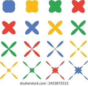 Set of star shapes vector image or clipart for background or project