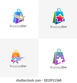 Set of Star Shop Logo Template Design Vector, Concept, Creative Symbol, Icon