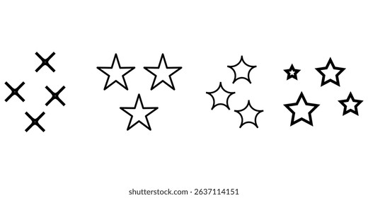  set of star sparkle icon, Shine star icon vector illustration symbol. 