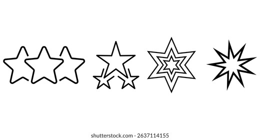 set of star sparkle icon, Shine star icon vector illustration symbol. 