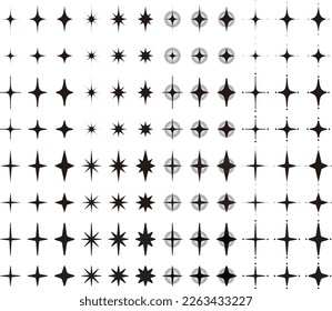 Set of star sparkles symbol