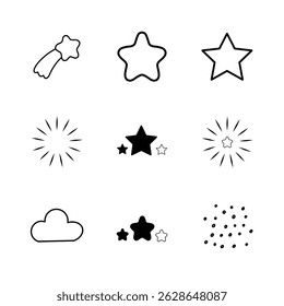Set of star stellar icons vector illustration