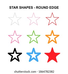 Conjunto de iconos de símbolo de estrella, colección de forma de signo de línea, diseño de ilustración de vector gráfico