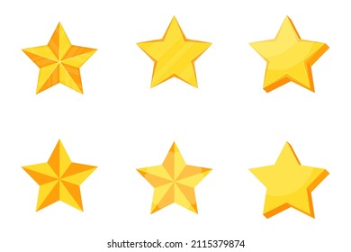 set  star vector isolated on white background.