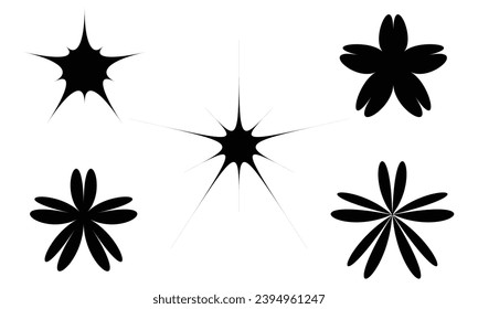 Set Of Star Vector Shapes. 