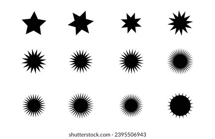 Set Of Star Vector Shapes. 