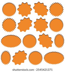  set of starburst icon, starburst badges vector icon. sale or discount sticker, Special offer price tag icon. Blank sale stickers design on white background eps 10.