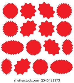  set of starburst icon, starburst badges vector icon. sale or discount sticker, Special offer price tag icon. Blank sale stickers design on white background eps 10.