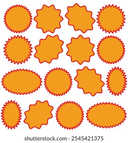  set of starburst icon, starburst badges vector icon. sale or discount sticker, Special offer price tag icon. Blank sale stickers design on white background eps 10.