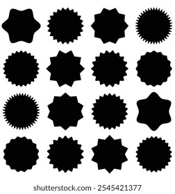  set of starburst icon, starburst badges vector icon. sale or discount sticker, Special offer price tag icon. Blank sale stickers design on white background eps 10.