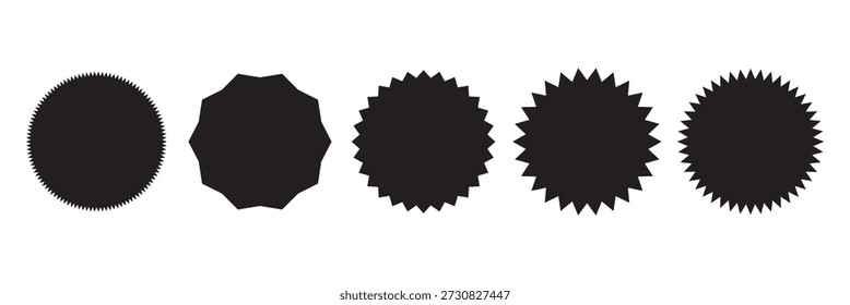 Conjunto de ícone de starburst, ícone de vetor de emblemas starburst. venda ou adesivo de desconto, oferta especial ícone de etiqueta de preço. Projeto de etiqueta de venda em branco sobre fundo branco eps 10.