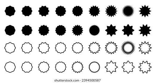 Set of starburst. Price sticker, sale sticker, price tag, starburst, quality mark, retro stars, sale or discount sticker, sunburst badges, sun ray frames, shopping labels